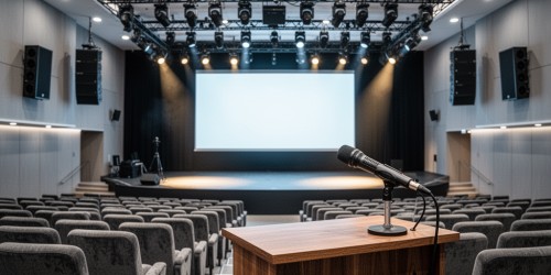 Quais equipamentos considerar ao montar um auditório